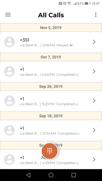 CallHippo mobile call logs