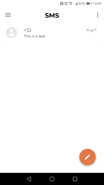 CallHippo's SMS menu