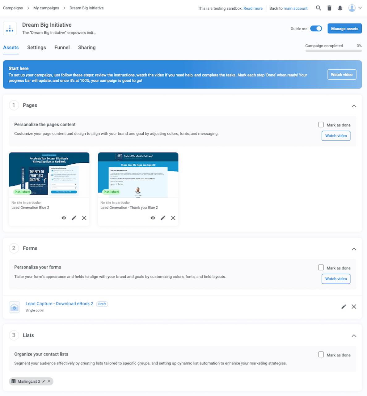 Kartra campaign set up