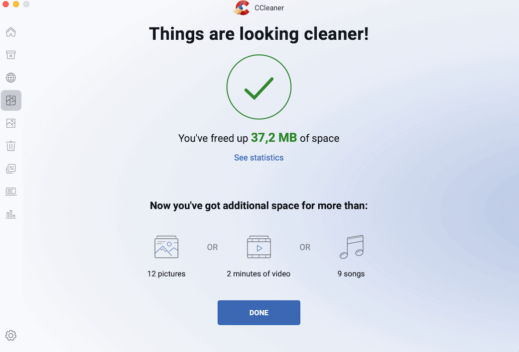 CCleaner duplicates cleaned