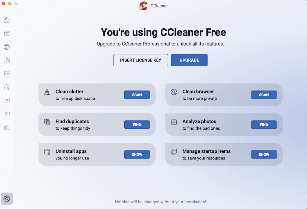 CCleaner dashboard