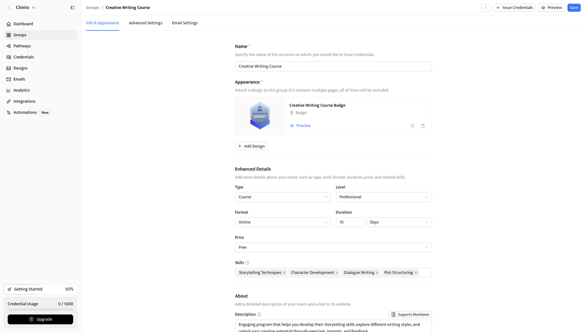 Certifier creating new group