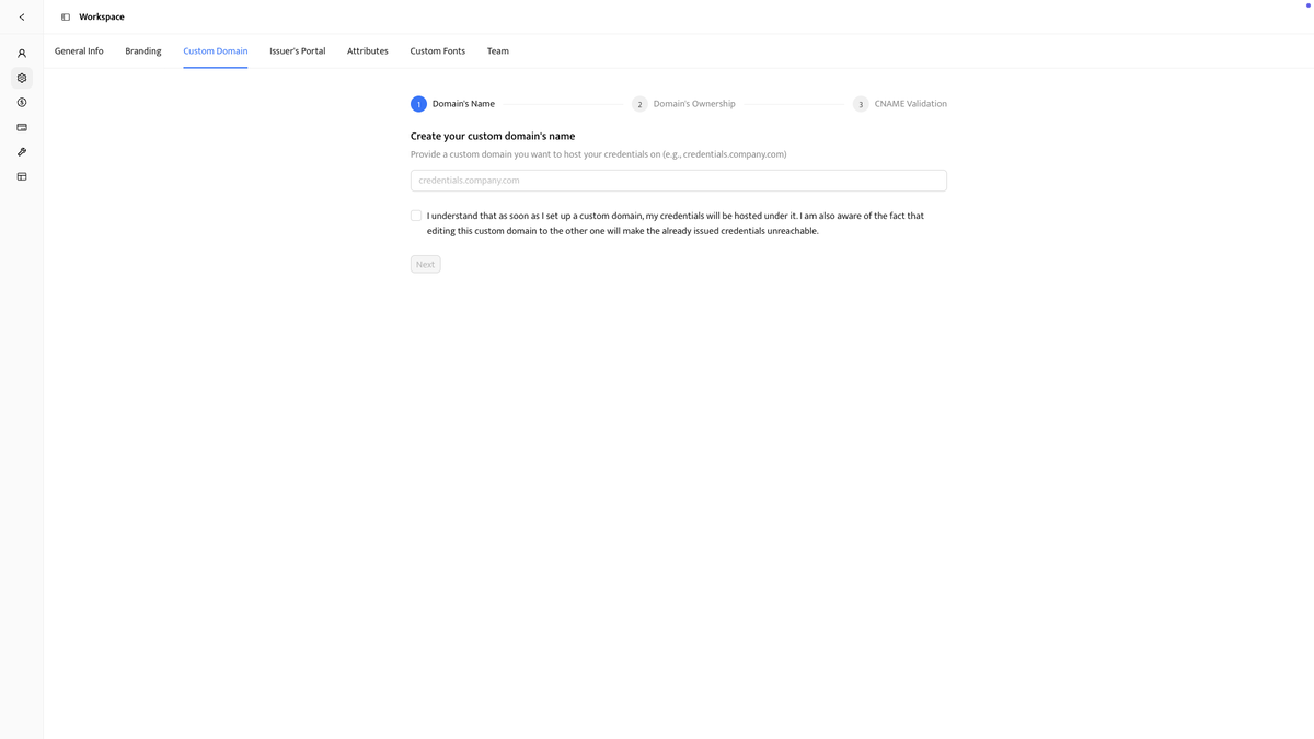 Certifier brand custom domain