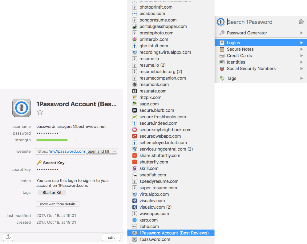 1Password's extension