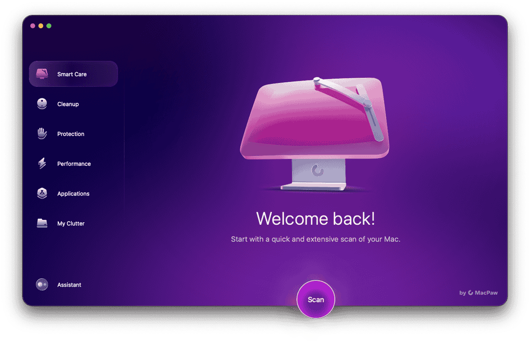 CleanMyMac's dashboard