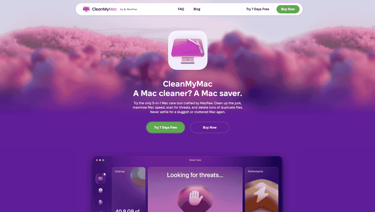 CleanMyMac homepage
