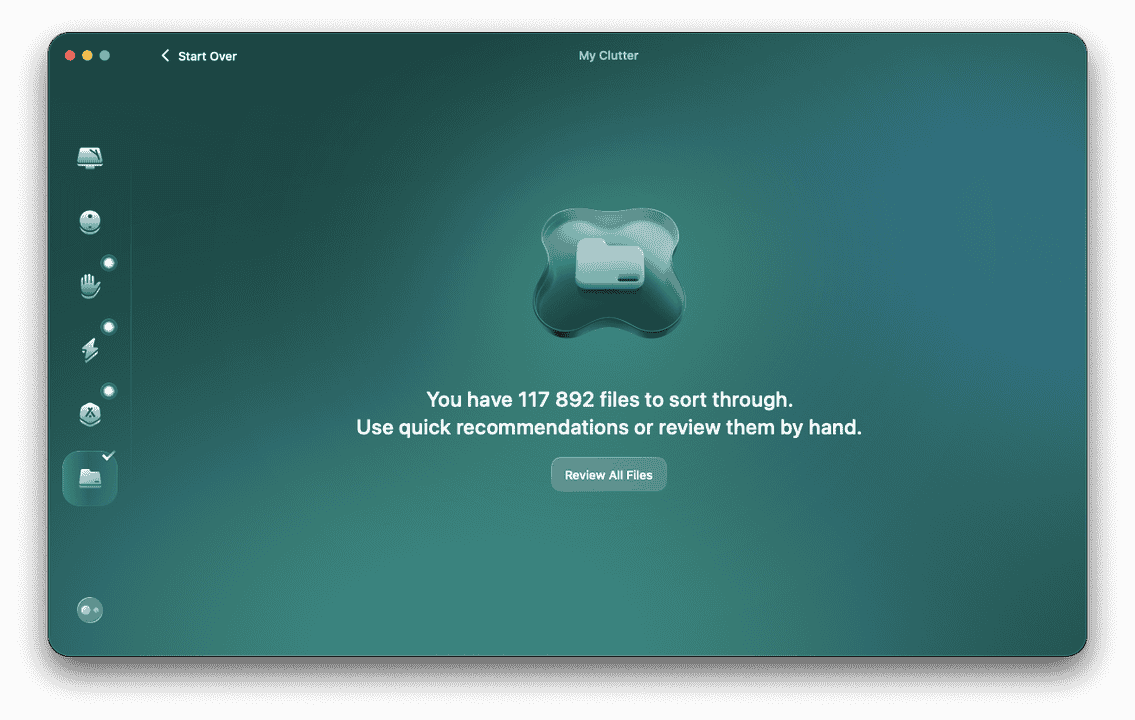 CleanMyMac my clutter scan