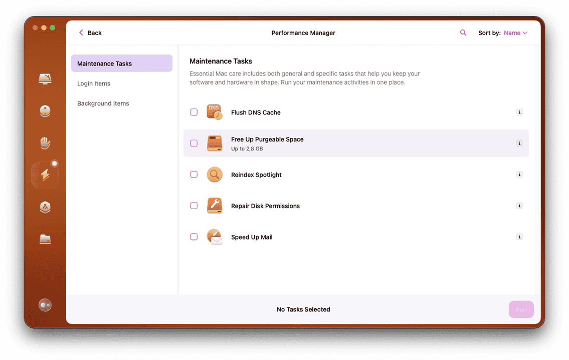 CleanMyMac performance scan manager