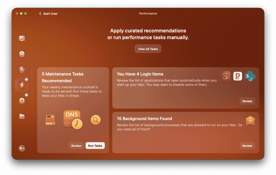 CleanMyMac performance scan