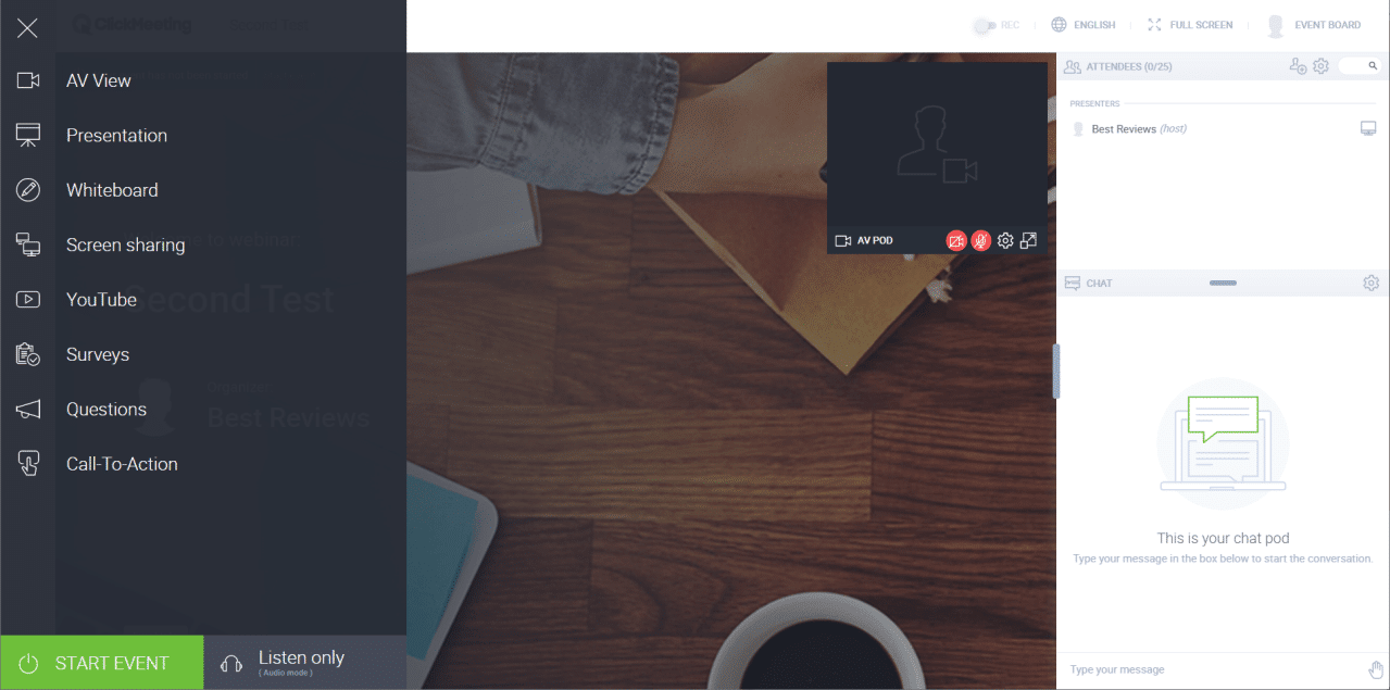 ClickMeeting preparation mode