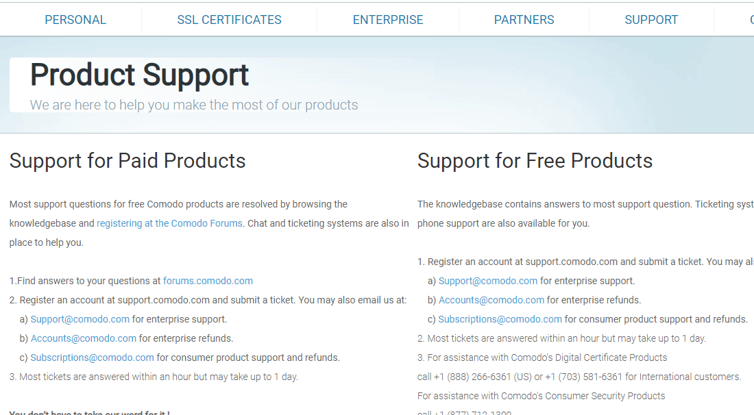 Support center with Comodo Free Antivirus