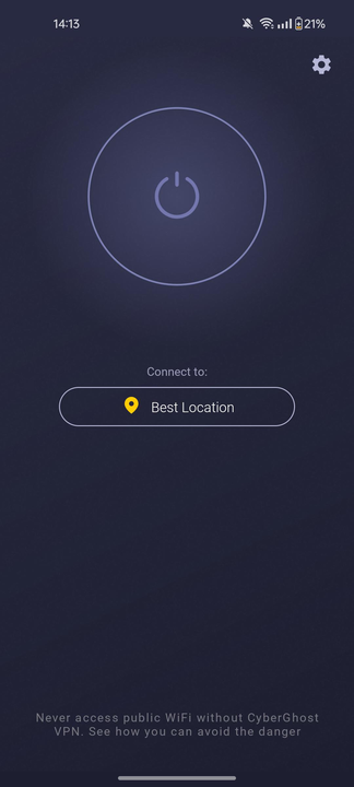 CyberGhost VPN android interface
