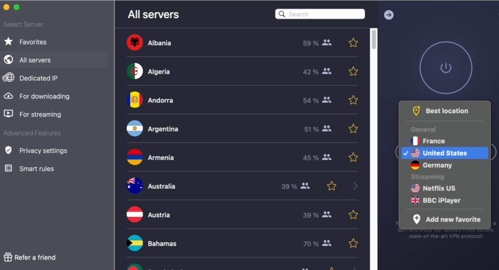 CyberGhost VPN best locations