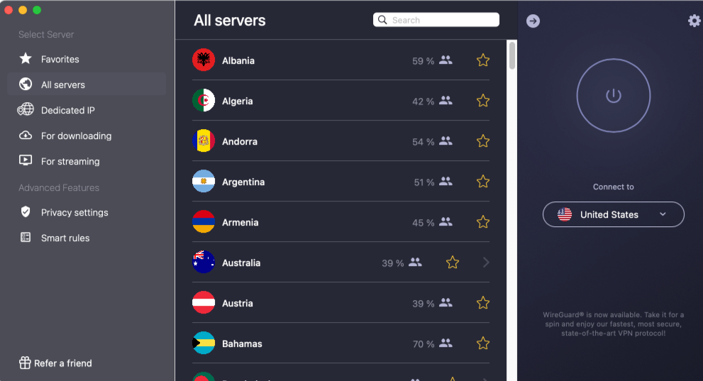 CyberGhost VPN servers