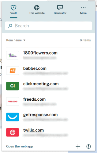 Dashlane browser extension