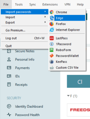Dashlane import update
