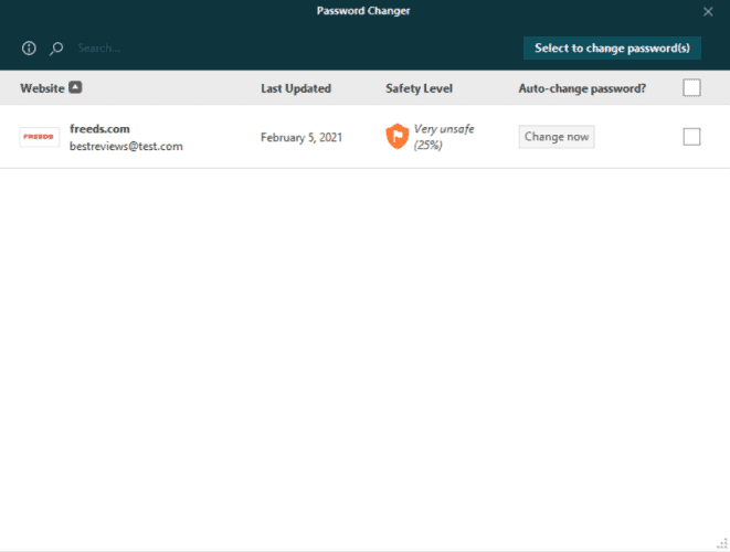 Dashlane password changer update
