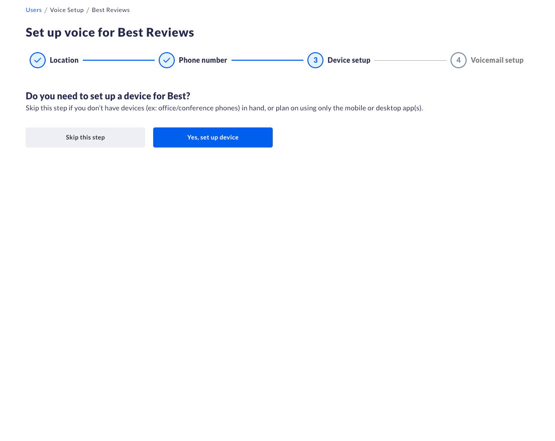 Nextiva device setup