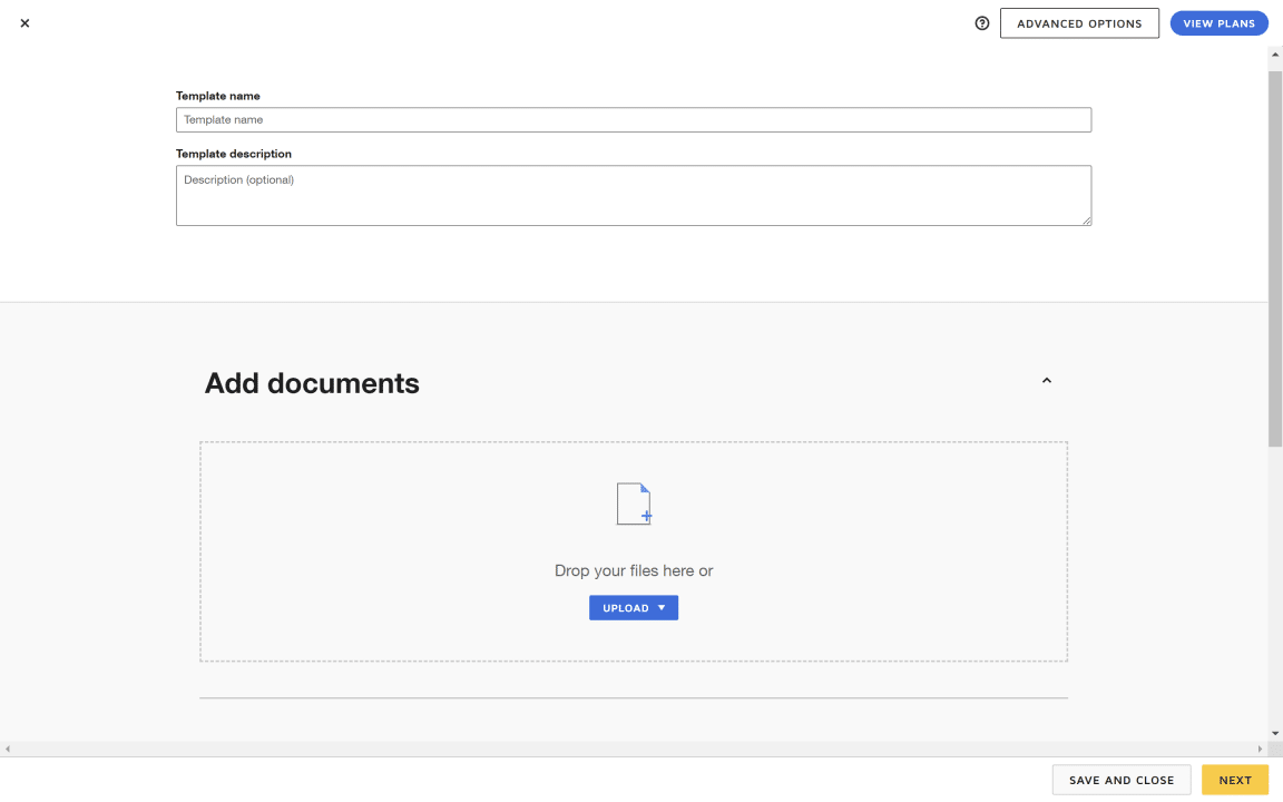 DocuSign template creation