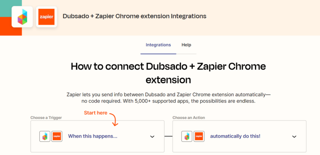 Dubsado Zapier Chrome extension