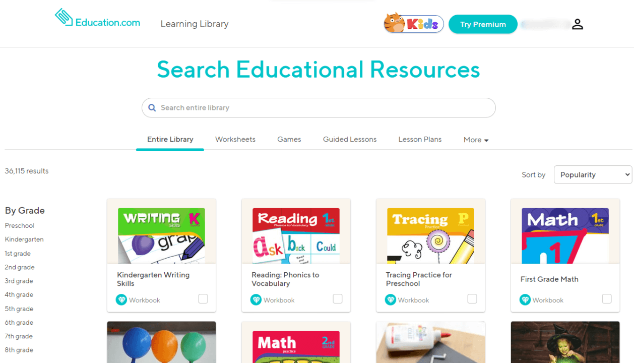 Education.com learning library