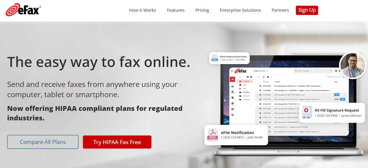 eFax.com website