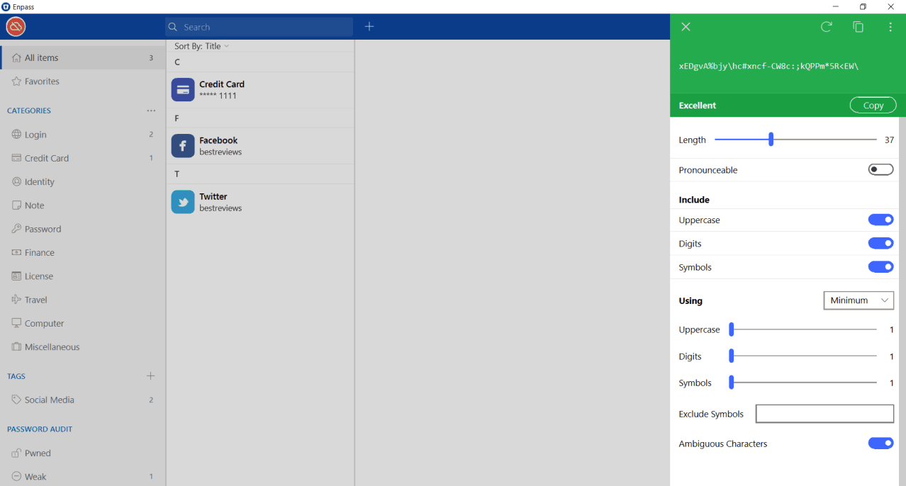 Enpass password generator