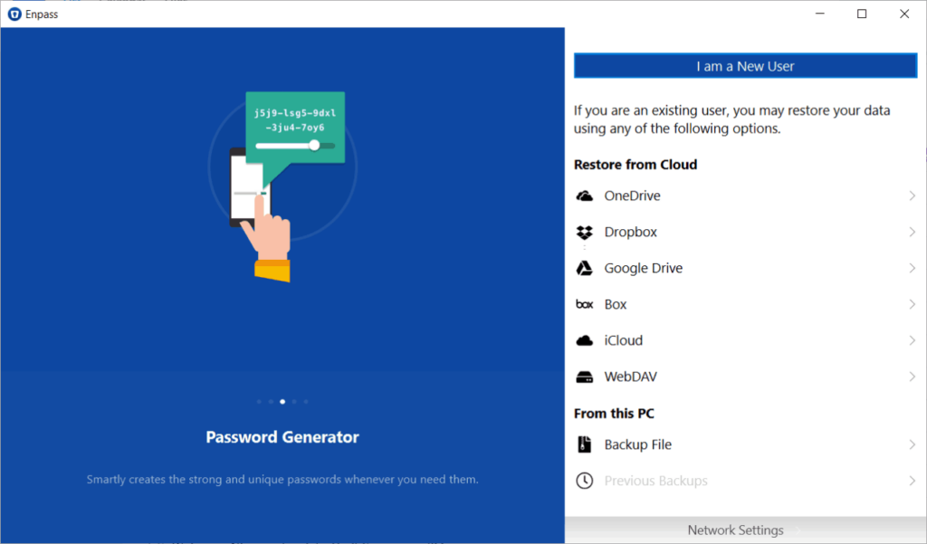 Enpass setting new account