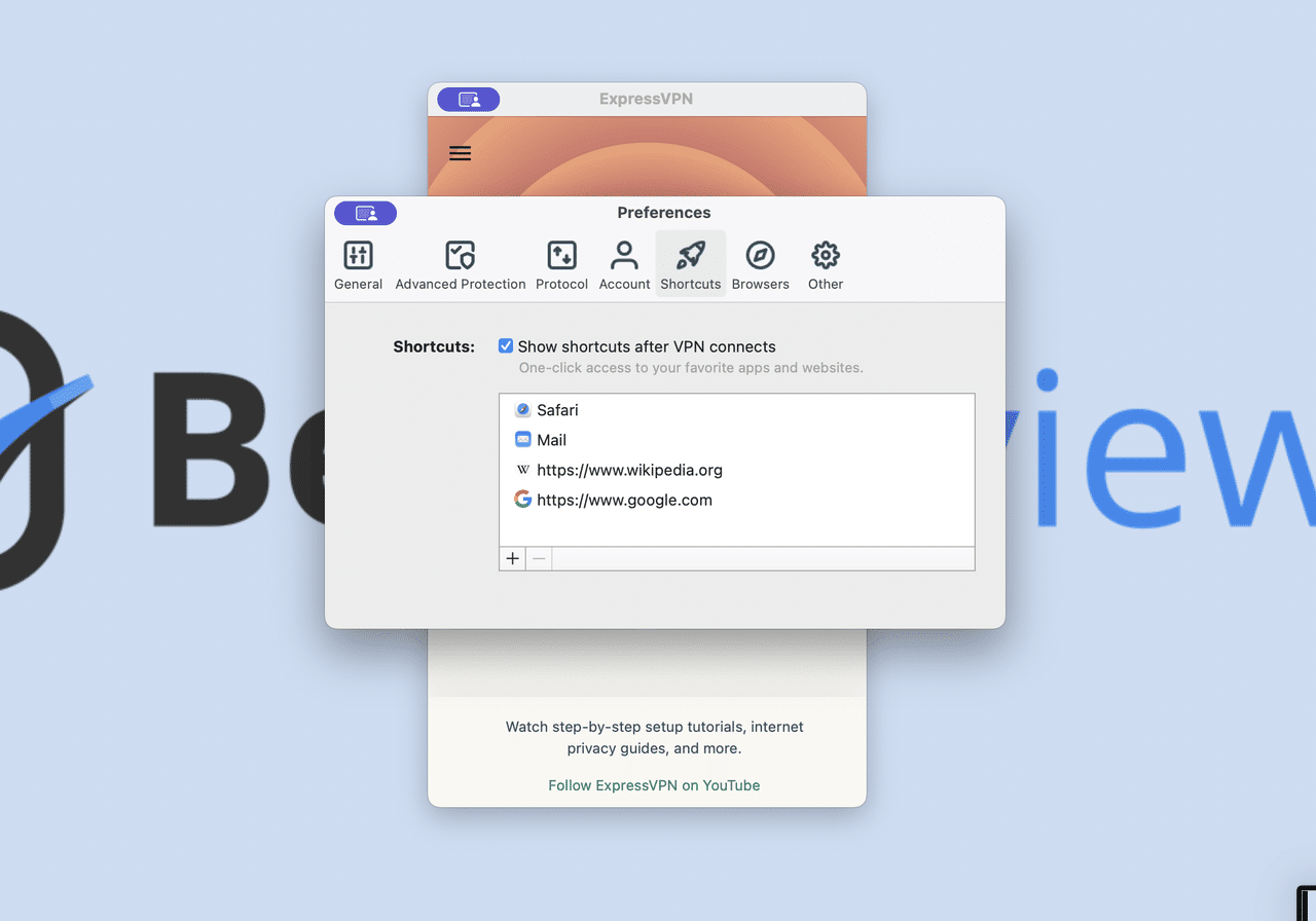 ExpressVPN desktop shortcuts