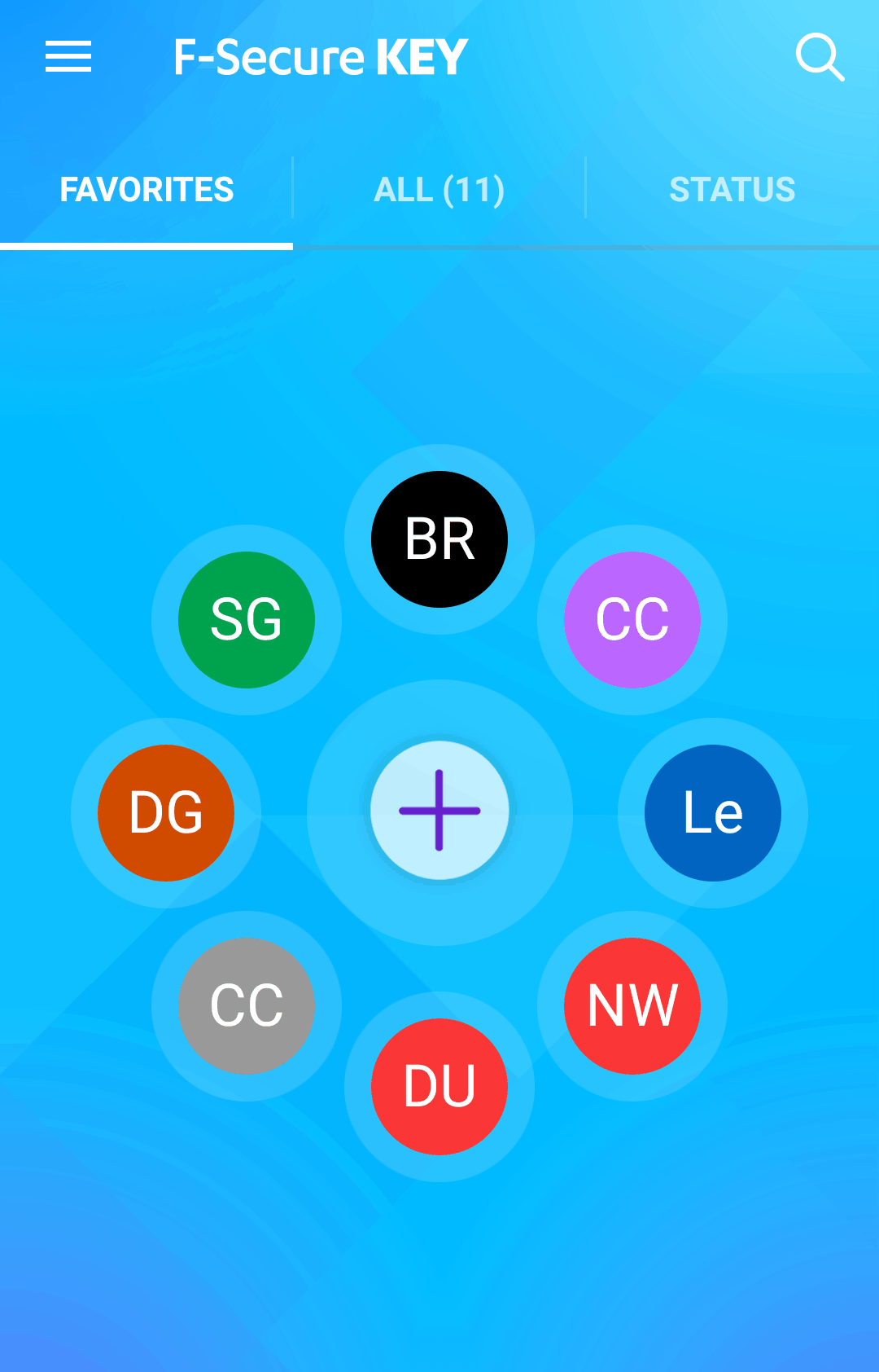 F-Secure KEY's Android home