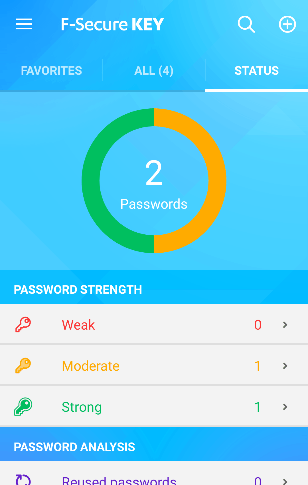 F-Secure KEY's Android passwords