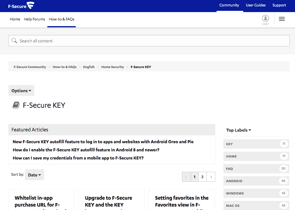 F-Secure KEY's forums
