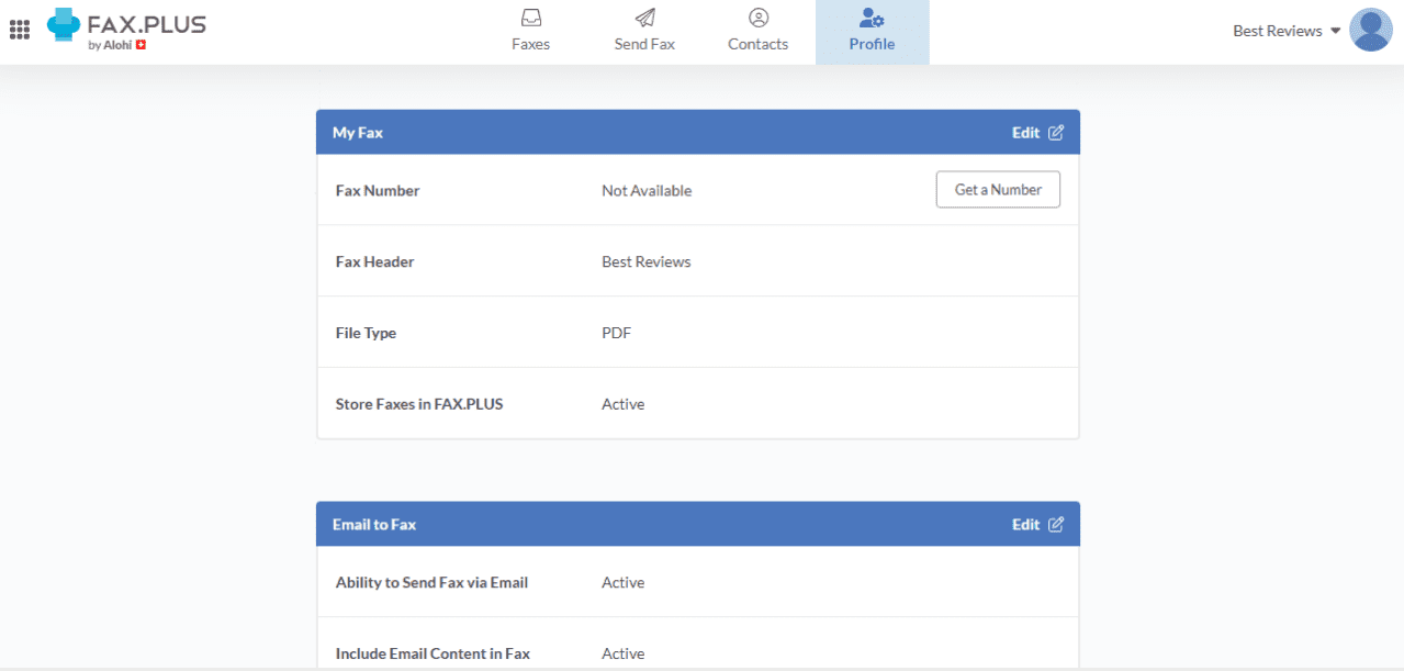 Fax Plus Fax Management