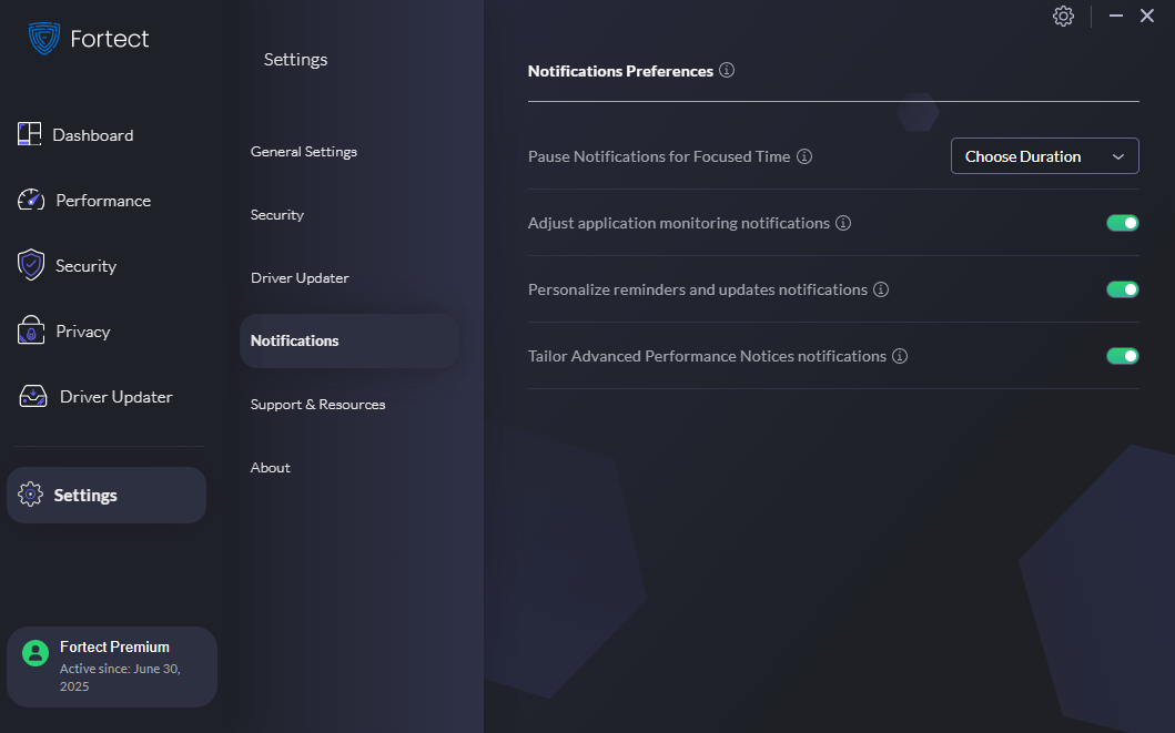 Fortect Windows app notification settings