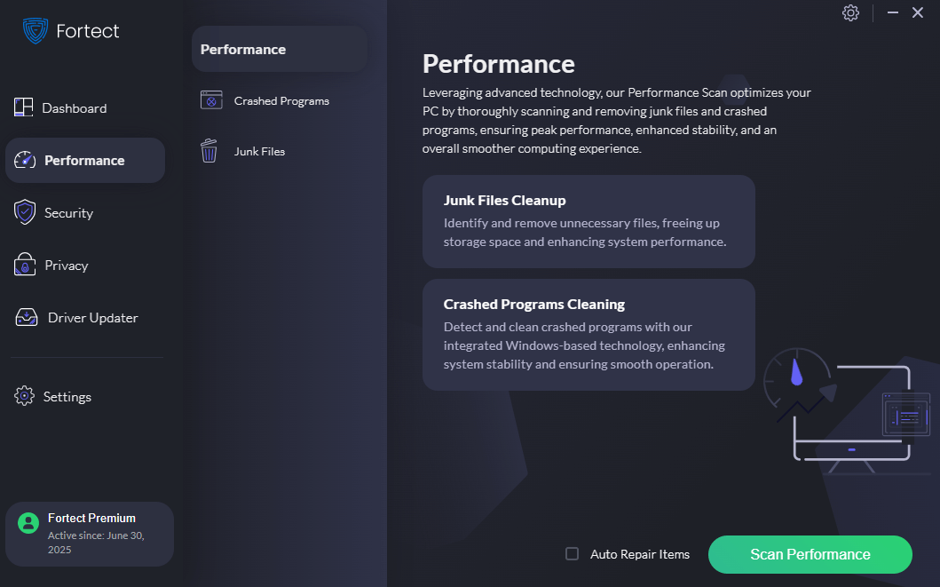 Fortect Windows app performance scans