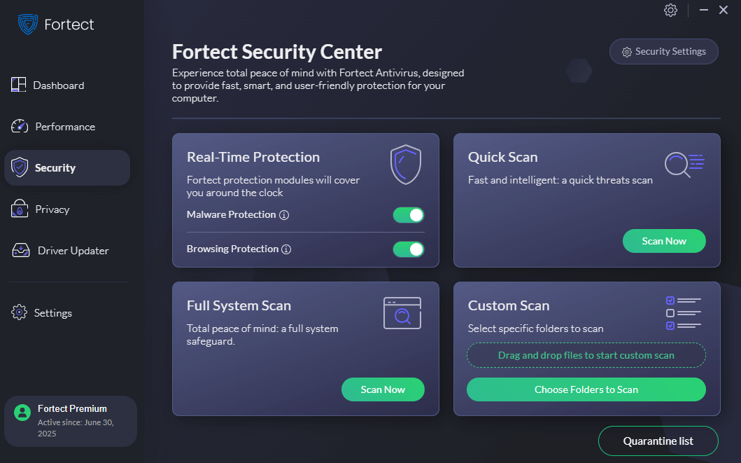 Fortect Windows app security scans
