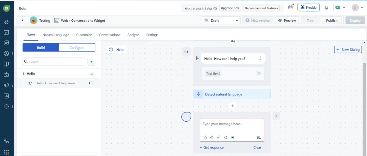 Freshchat bot builder