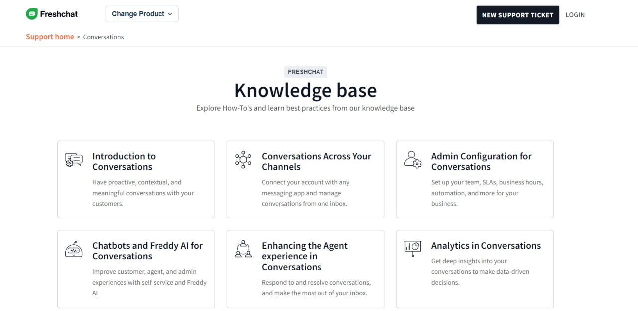 Freshchat knowledge base