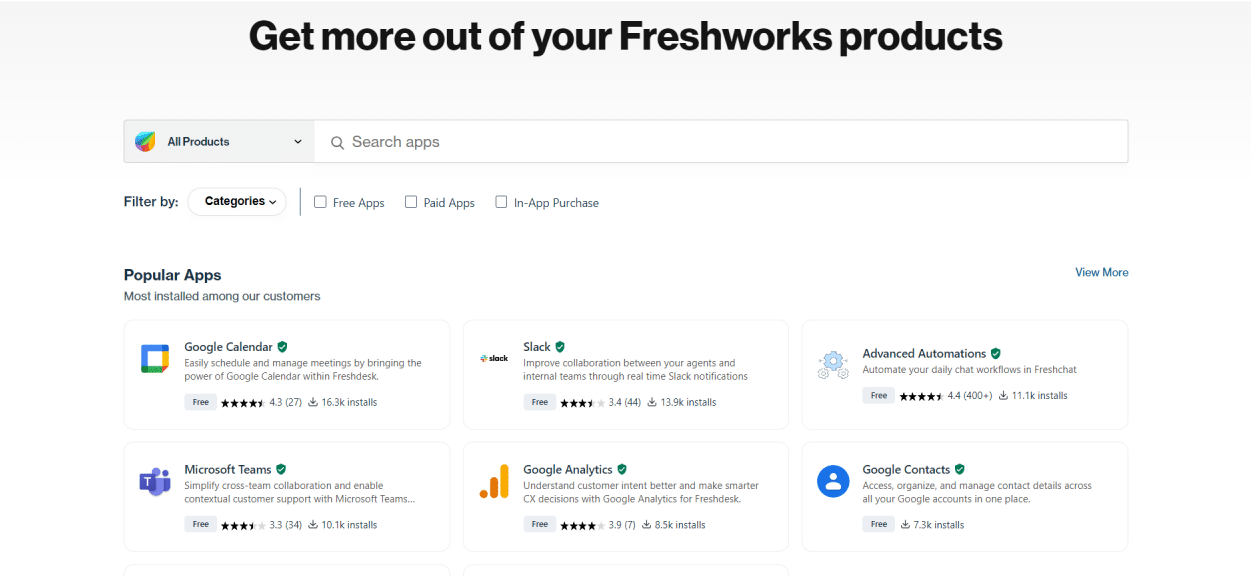 Freshchat marketplace