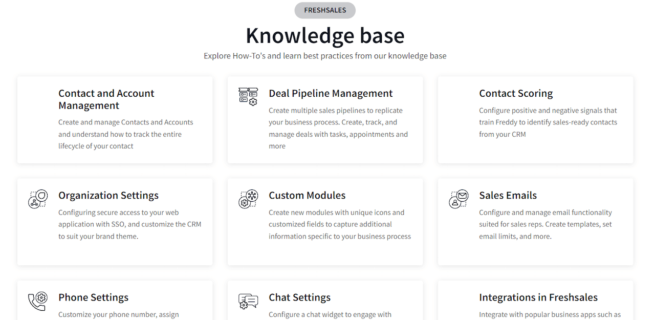 Freshsales knowledge base