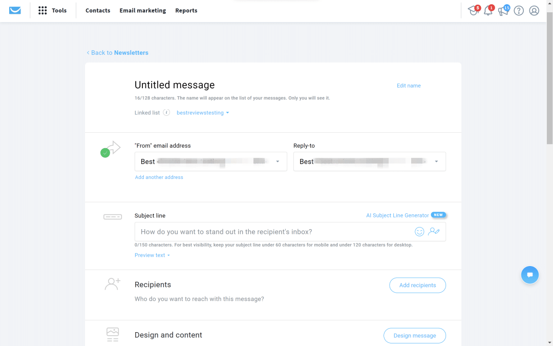 GetResponse email creator