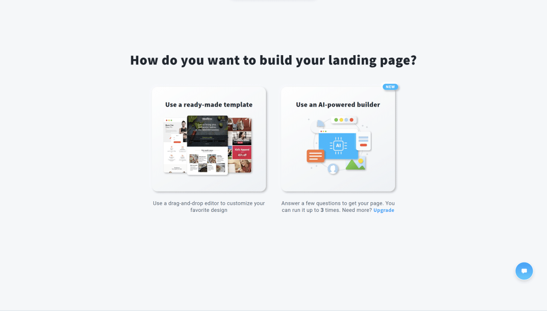 GetResponse landing page builder