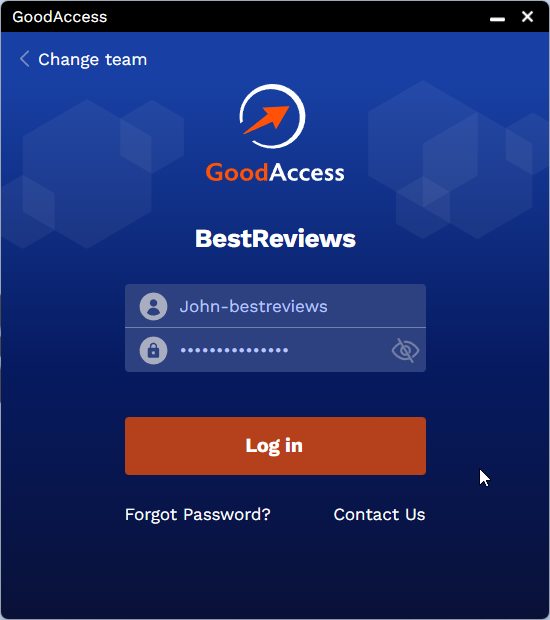 GoodAccess mobile app login