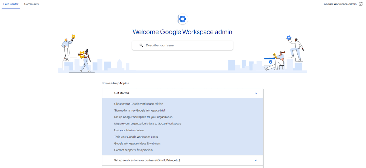 Google Workspace admin help center