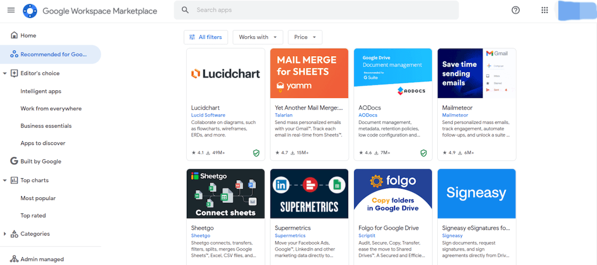 Google Workspace extensions