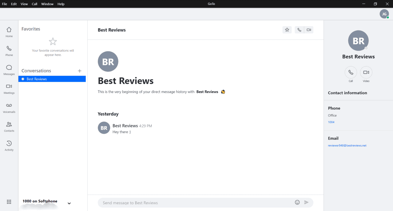 GoTo Connect instant messaging