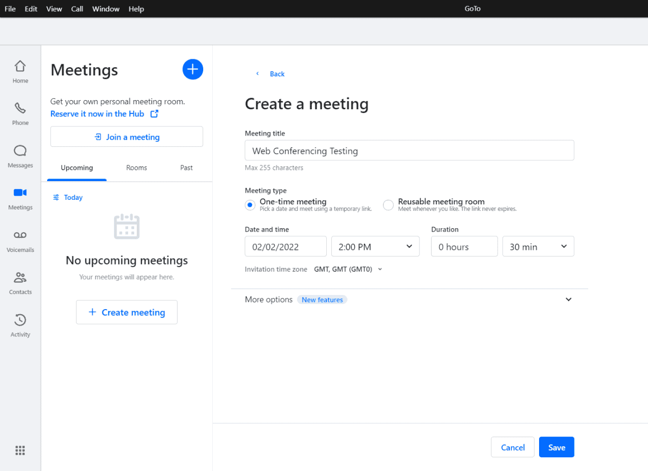 GoTo Connect web conferencing