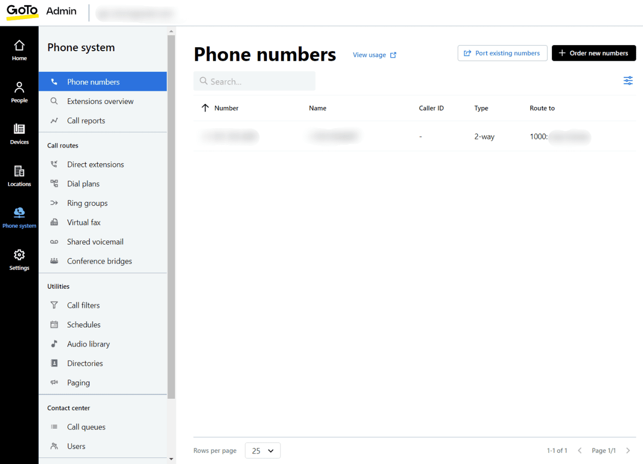 GoTo Connect phone system interface