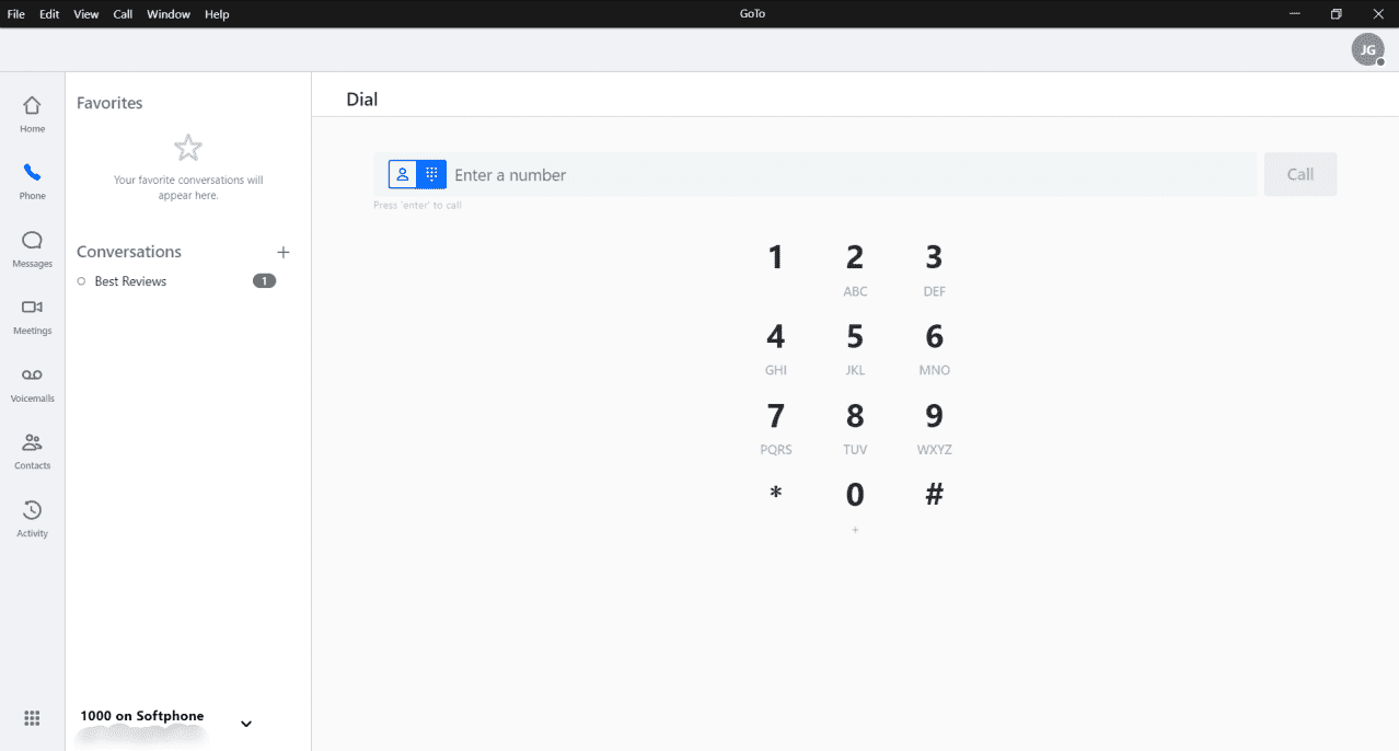 GoTo Connect softphone