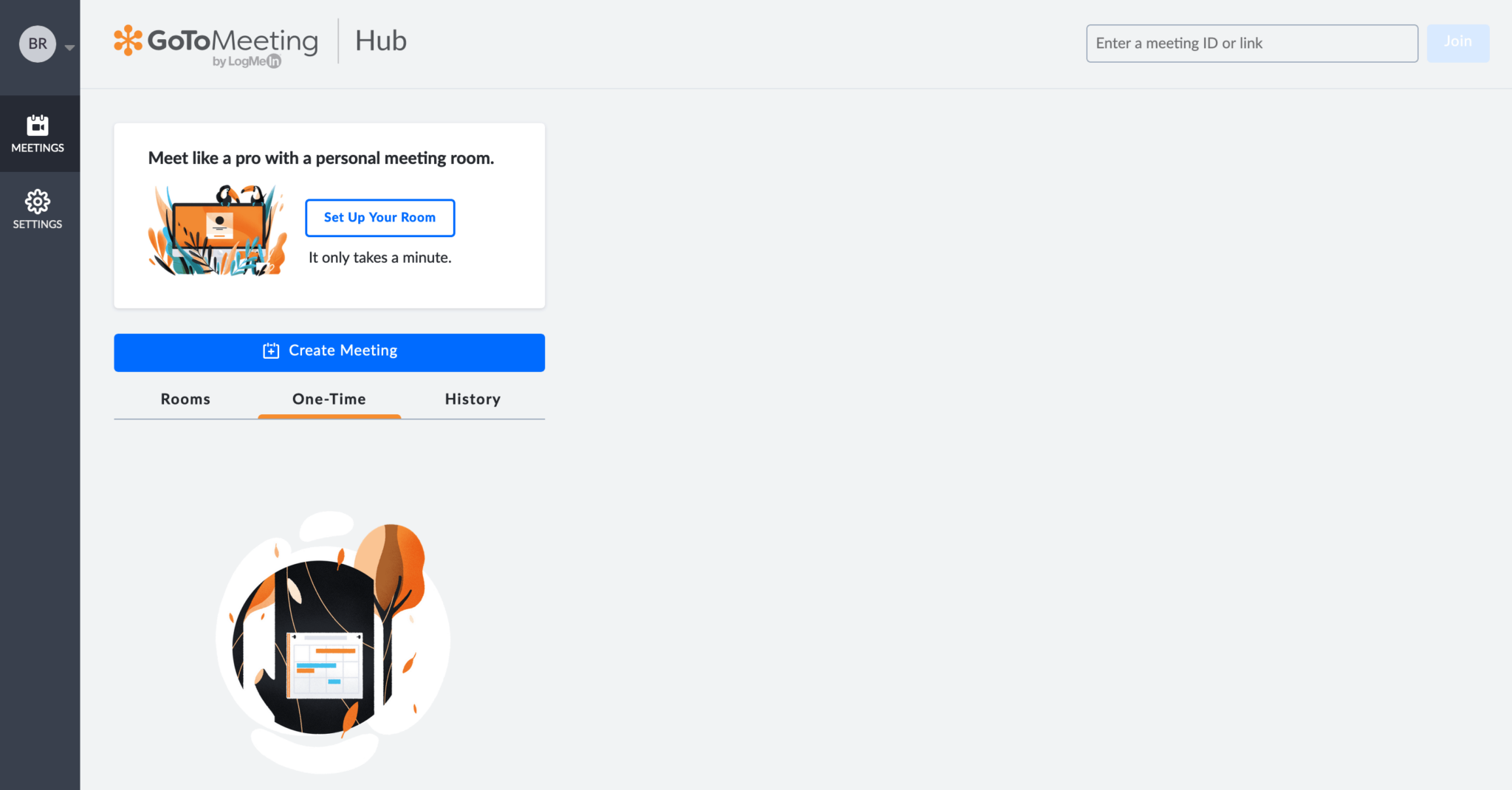 GotoMeeting dashboard